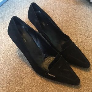 Prada Black Suede Pumps